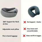 Experience Ultimate Comfort with Our Adjustable Memory Foam U-Shaped Travel Neck Pillow - Perfect for Naps on the Go!