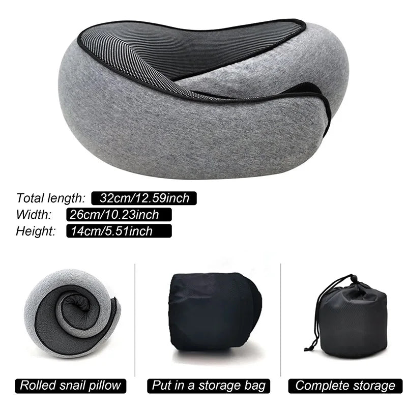 Experience Ultimate Comfort with Our Adjustable Memory Foam U-Shaped Travel Neck Pillow - Perfect for Naps on the Go!
