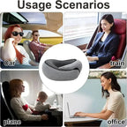 Experience Ultimate Comfort with Our Adjustable Memory Foam U-Shaped Travel Neck Pillow - Perfect for Naps on the Go!
