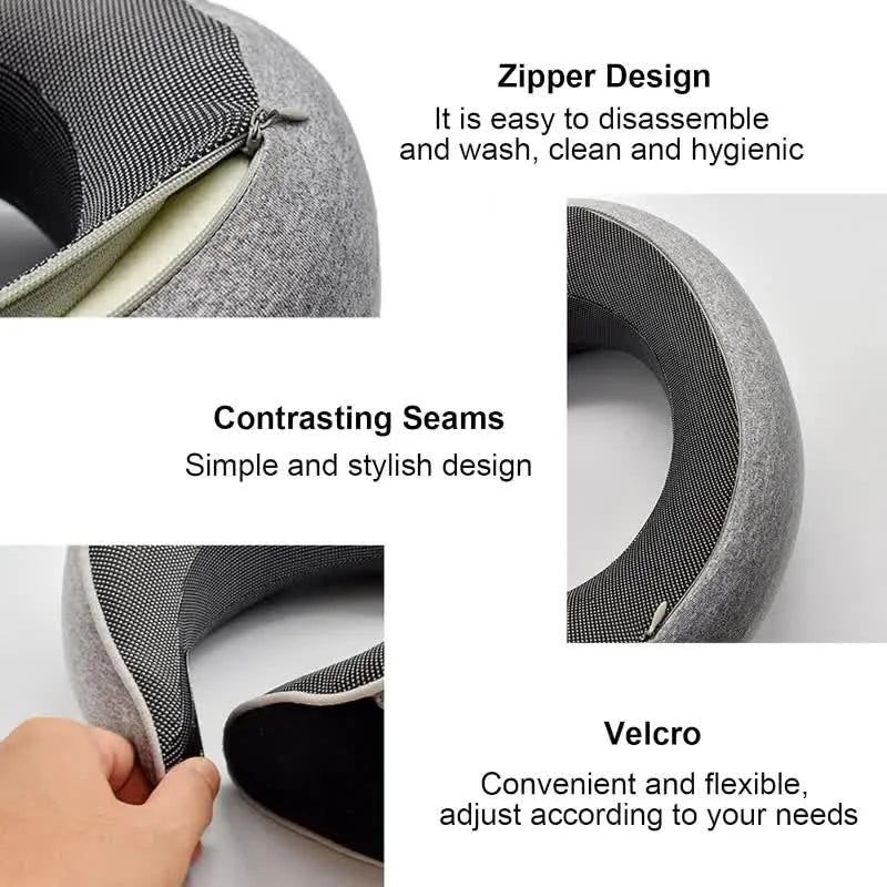Experience Ultimate Comfort with Our Adjustable Memory Foam U-Shaped Travel Neck Pillow - Perfect for Naps on the Go!