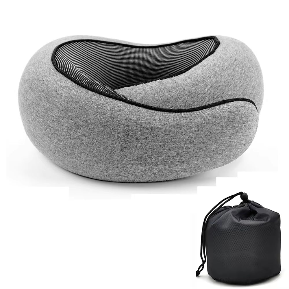 Experience Ultimate Comfort with Our Adjustable Memory Foam U-Shaped Travel Neck Pillow - Perfect for Naps on the Go!